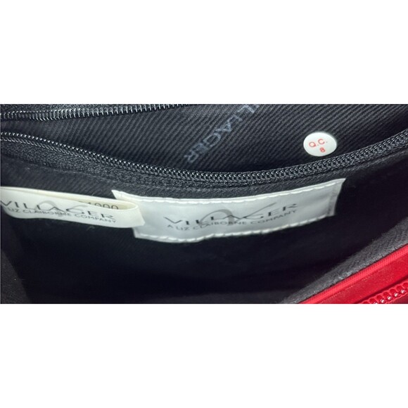 VILLAGER Liz Claiborne Purse All-In-One Crossbody Nylon Red - Picture 8 of 9